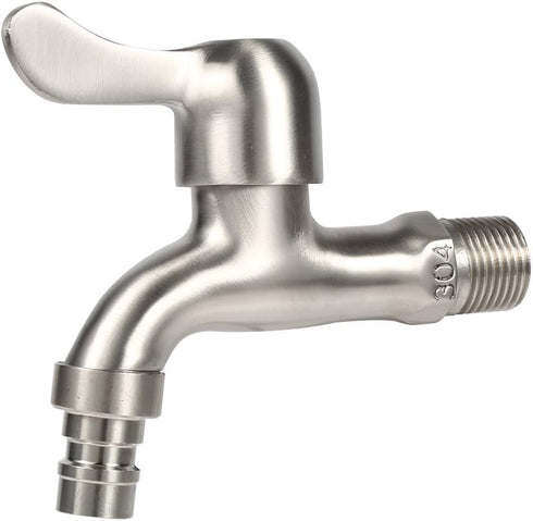 Wash Machine Tap, 304 Stainless Steel Outside Wall Mounted Water Faucet Adapter for Laundry Bathroom