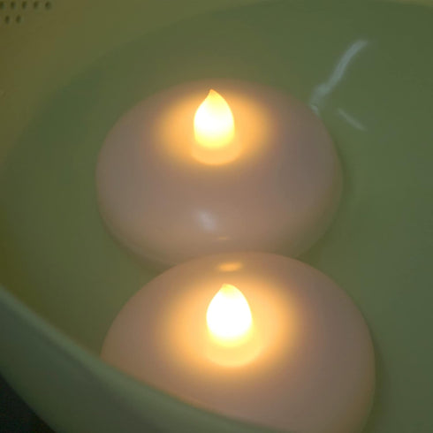 Waterproof Flameless Floating Candle, Battery Operated LED Light with Timer, Warm White Tealight for Home Decor