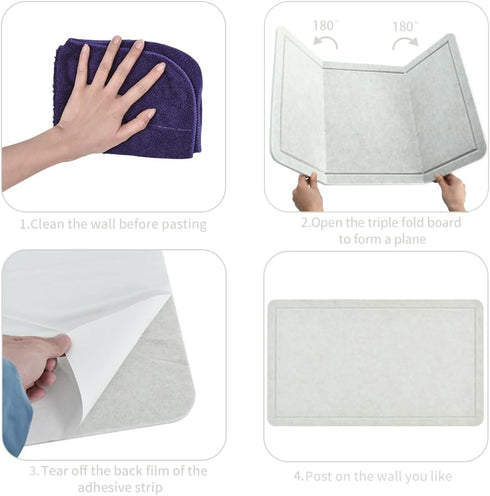 Large Beige White Cork Board 28"x16" with 50 Push Pins & Sticky Notes, Self-Adhesive Bulletin Board for Home & Office