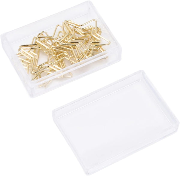 Paper Clips, 100pcs, Gold Star Moon Shape, Cute Bookmarks for Organizing