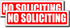 No Soliciting Sign, Two Pack Stickers for Door or Window, Small Vinyl Decal Signs for Home Office Business