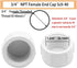 3/4 Inch PVC Cap Female End Cap Plug, 12 Pack for Plumbing Water Line