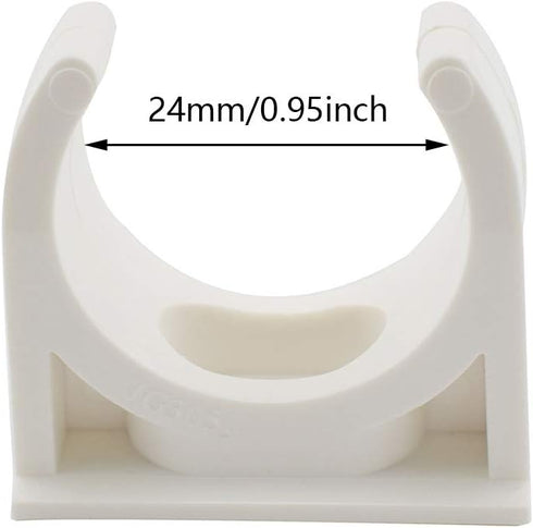 SDTC Tech 12-Pack U-Shaped PVC Water Pipe Clamps, Fit for 25mm OD, Compatible with 3/4" ID PVC Pipe