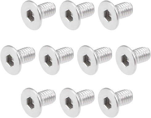 uxcell 80Pcs M3x6mm Flat Head Machine Screws, Inner Hex Screw 304 Stainless Steel Fasteners Bolts