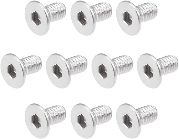 uxcell 80Pcs M3x6mm Flat Head Machine Screws, Inner Hex Screw 304 Stainless Steel Fasteners Bolts