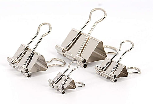 Binder Paper Clips, Assorted Sizes Set for Office School and Home Supplies, Silver
