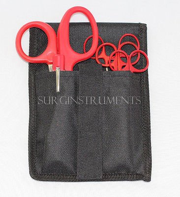 5 Piece RED Paramedic Set with Case - Diagnostic EMT Nursing EMS