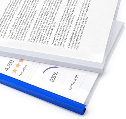 Plastic File Folder with Sliding Bar (10mm) Report Covers, 40 Sheet Capacity, 10 Pcs for A4 Size Paper