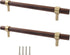 Piutouyar 2 Pcs Walnut Cabinet Pulls,160mm/6-1/4 inch Hole Center Wood Drawer Handle Pulls,