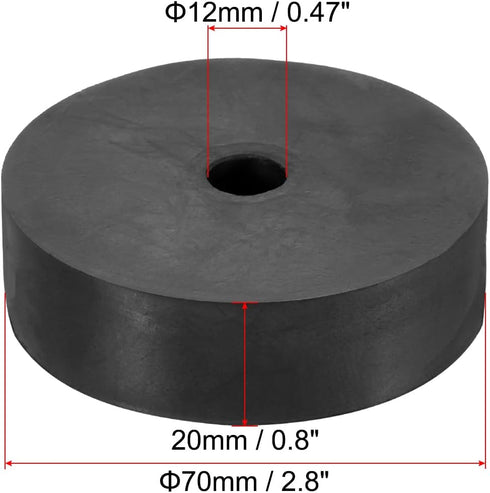 PATIKIL Multi Purpose Rubber Spacer, 4 Pcs Neoprene Round Anti-Vibration Isolation Pads for HVAC Bolts