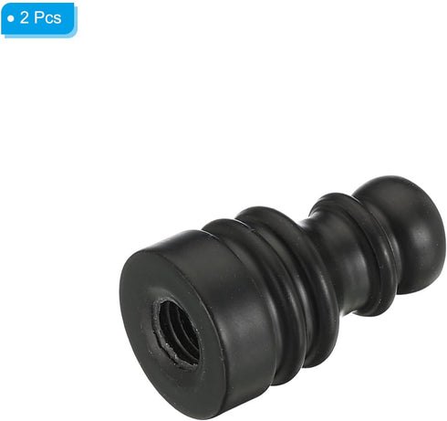PATIKIL 1" Tall Iron Lamp Finials Cap Knob, 2Pcs Tapped 1/4-27 Lamp Screw Holder for Shade Decorations (Black)