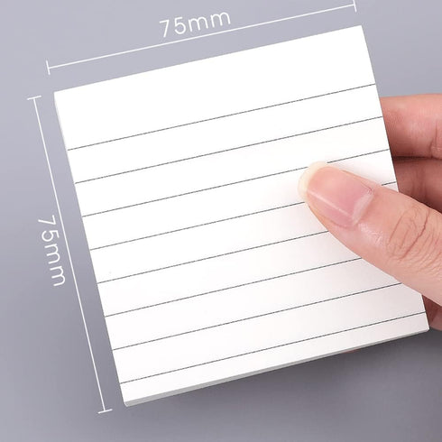 Sticky Notes 3x3 with White Line, Self-Stick Pads for Office School and Home, 80 Sheets per Pad, Pack of 5 Pads, Totaling 400 Sheets (White Line)