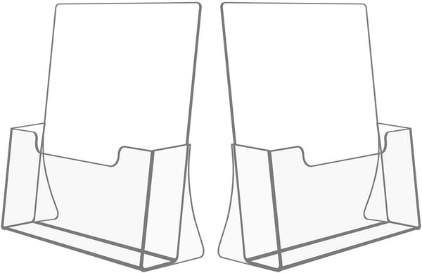 NIUBEE Acrylic Brochure Holder 8.5 x 11 inches 2 Pack, Clear Acrylic