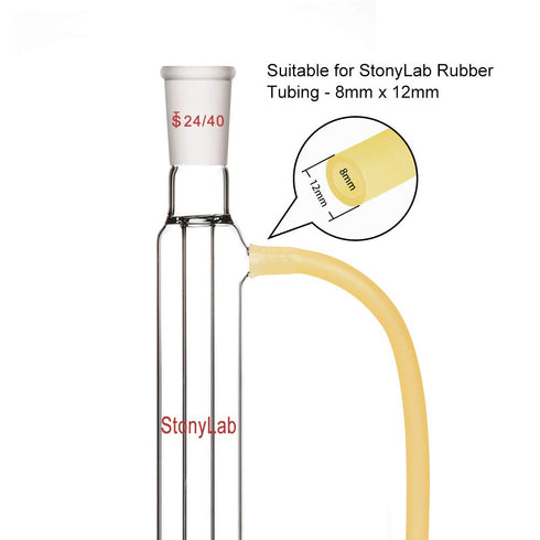 StonyLab Borosilicate Glass Liebig Condenser, 300 mm Jacket Length