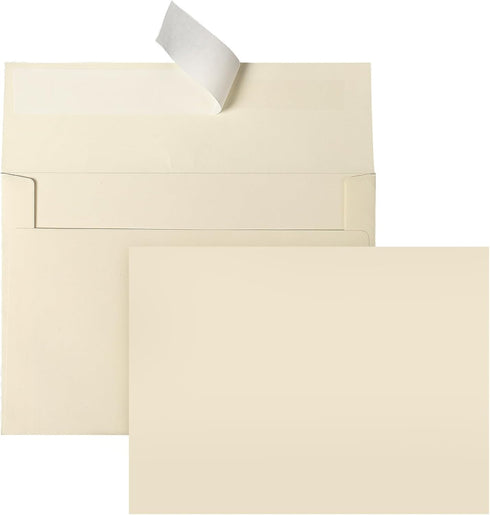 Goefun Cream Blank Flat Note Cards and Envelopes (NOT FOLDED), 5x7 Flat