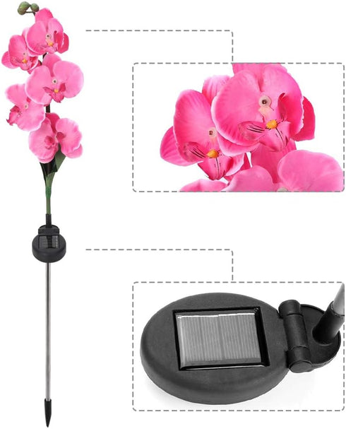 Yosoo Garden Solar Lights, Waterproof Moth Orchid Shape Light-Activated LED Pathway Light