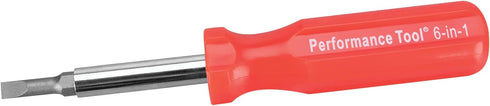 Performance Tool W975 Quick Change 6-in-1 Screwdriver with Hex Torque Handle, Chrome Vanadium Steel