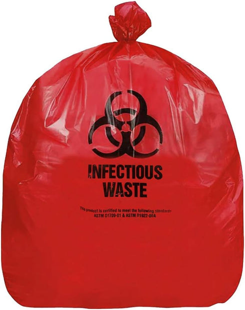 33 29" 43" 1.1 0.0011 Inch, 20 RESILIA Biohazard Bags - Hazardous Waste Disposal, Meets DOT ASTM Standards for Hospital