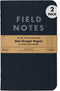 Field Notes 2-Pack Pitch Black Notebooks, 4.75" X 7.5", Dot-graph, 64 Pages, Thin Pocket Sized EDC Notebook, 90 GSM