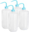 PATIKIL 1000ml Wash Bottle, 4pcs Plastic Narrow Mouth Squeeze Bottle for Cleaning, Washing, Irrigation, Blue Clear