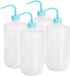 PATIKIL 1000ml Wash Bottle, 4pcs Plastic Narrow Mouth Squeeze Bottle for Cleaning, Washing, Irrigation, Blue Clear