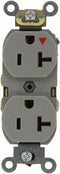 Leviton 5362-IGG 20-Amp, 125 Volt, Industrial Series Heavy Duty Specification Grade, Duplex Receptacle, Straight Blade,