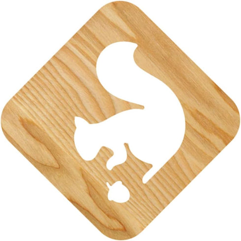 Wooden Carved LED Squirrel Night Light for Bedroom & Living Room