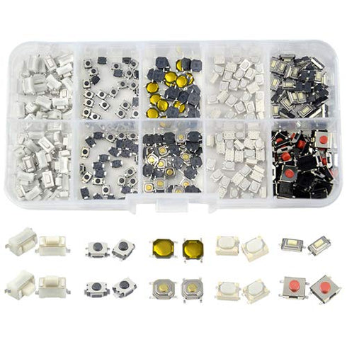 WMYCONGCONG 300 Pcs Tactile Push Button Switch Micro Momentary Tactile Assortment Kit