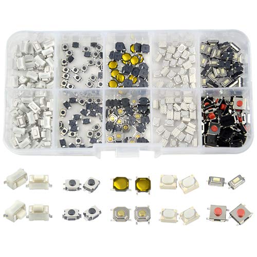WMYCONGCONG 300 Pcs Tactile Push Button Switch Micro Momentary Tactile Assortment Kit