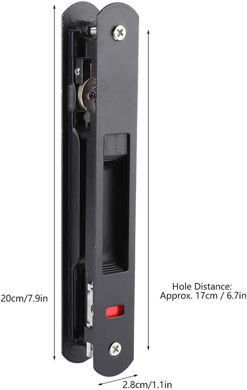 Sliding Door Handle Set, Simple Style Mobile Double Sided Lock Catch for Sliding Glass Door and Windows