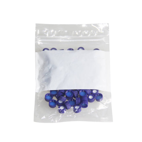 HPLC Pre-slit Screw Thread Vial with Blue Caps, 9mm, Blue PTFE/White Silicone Septa, 100 pcs/pk