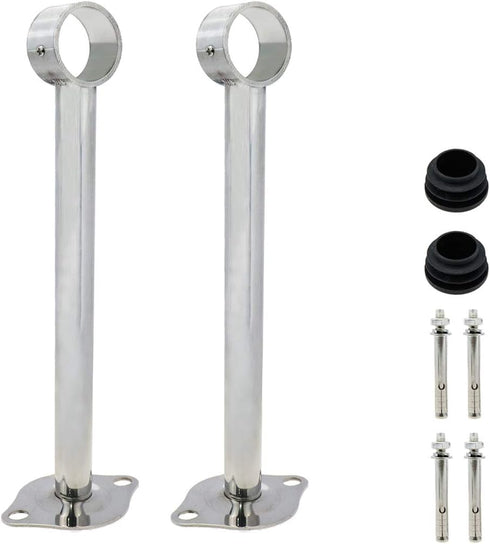 Ceiling-Mount Bracket, Wardrobe Pipe Bracket Rod Holder for 32 to 33mm Rod, 250mm Length, 2pcs