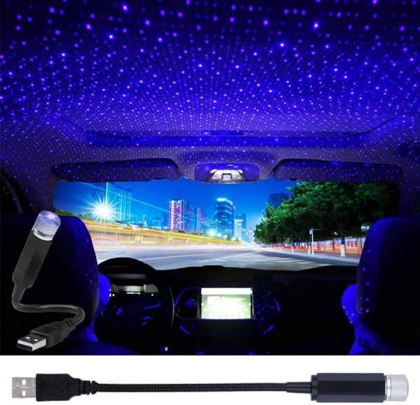 1Pc Black USB Star Projector Night Light, Adjustable Romantic Starry Sky Projector Car Light for Various Occasions