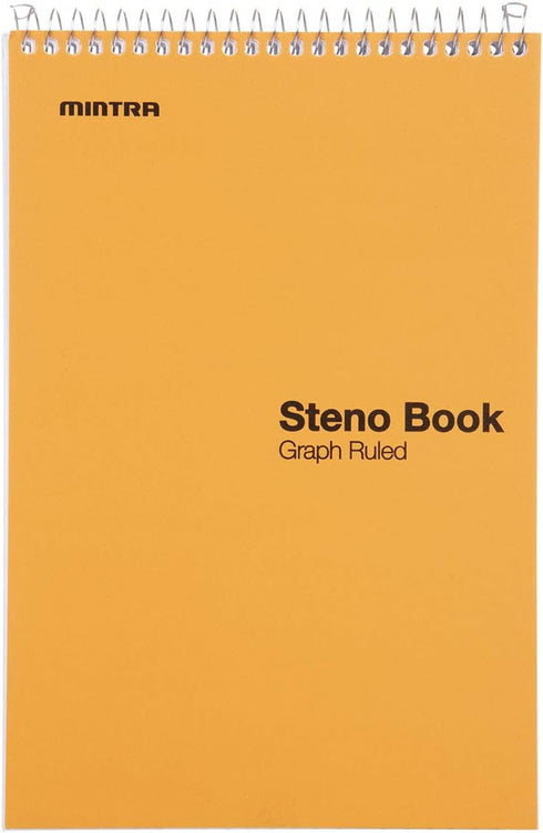 Mintra Office Steno Book, Pastel Colors, 4 Pads/Pack, Graph Ruled, 6inx9in, 70 Sheets, Notebook for Writing Notes