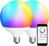 ILC G120 LED Large Globe Light Bulbs, 15W Color Changing, 150W Equivalent, E26 Base, 4000K, 2 Pack