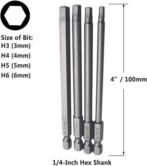 Yakamoz 16Pcs 4-in-1 Multi Long Magnetic Screwdriver Bit Set with 1/4" Hex Shank Power Tools Kit