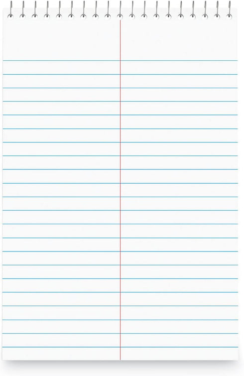 Steno Pads Notebooks, Top Bound Spiral Steno Book -Stenos Note Pads Gregg Ruled, White, 80 Sheets Per Steno Notepad - 6 x 9 Inch - Great for Note-taking and Making To-do Lists - 6 Pack by Manaloom