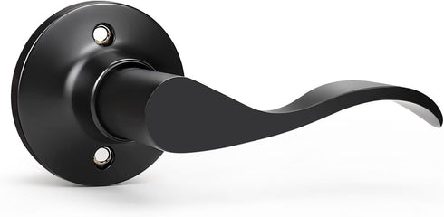 GOBEKOR Right-Handed Black Dummy Door Lever Handle for Closet Doors, Non-Turning Lock for Pantry