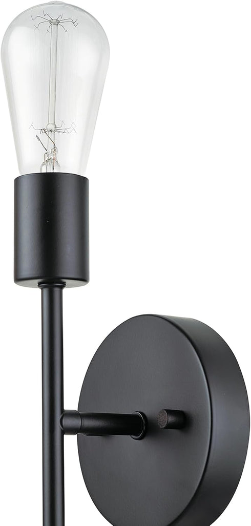 2-Light 65558 Globe Electric Reversible Vanity Light, Matte Black, Minimalist, Open Socket, Horizontal Vertical Mount