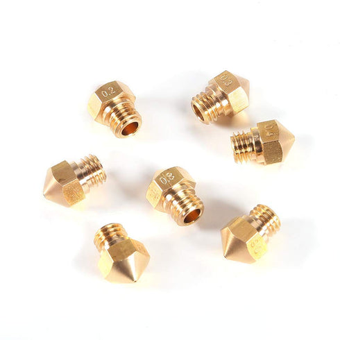 MK10 Nozzle for 3D Printer - M7 Thread Brass Extruder Head Hotend Nozzle 1.75mm Filament (10pcs MK10 0.4mm Nozzles)