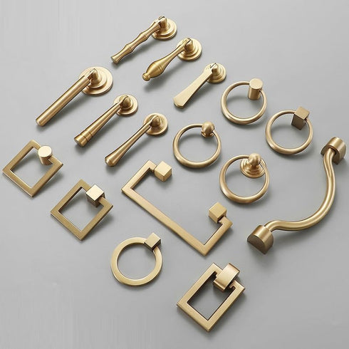 SANCHAKOU 2Pcs 40 38 15mm Bathroom Cabinet Knobs Brass Wardrobe Wine Cabinet Drawer Door Bedside Cabinet Ring Handle *