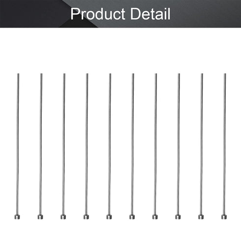 Utoolmart 2mm Dia Round Tip Steel Straight Ejector Pin Punch, 150mm Long, Silver Gray, 10pcs