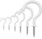 100 PCS Screw in Cup Hooks, 6 Size Vinyl Coated Screw Hooks for Indoor & Outdoor Use, White