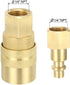 uxcell High-Flow Plug Assortment – Brass Quick Coupler Plug Air Hose Fitting Quick-Connect Fitting, 1/4" NPT, 5pcs