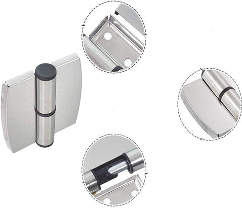 2Pcs Public Toilet Stainless Steel Hinge - Partition Hardware Connection Accessories for Public Toilets
