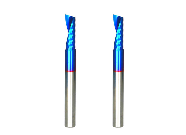 2PCS 1/4inch Shank O-Flute Upcut Solid Carbide CNC End Mill - 1/4 inch Cutting Diameter Router Bit