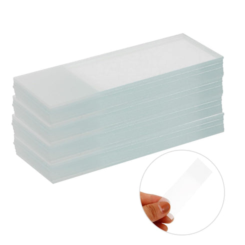 50Pcs Amosfun Microscope Glass Slides Kit Frosted for Observations Glass for Lab Experiments and Science Education