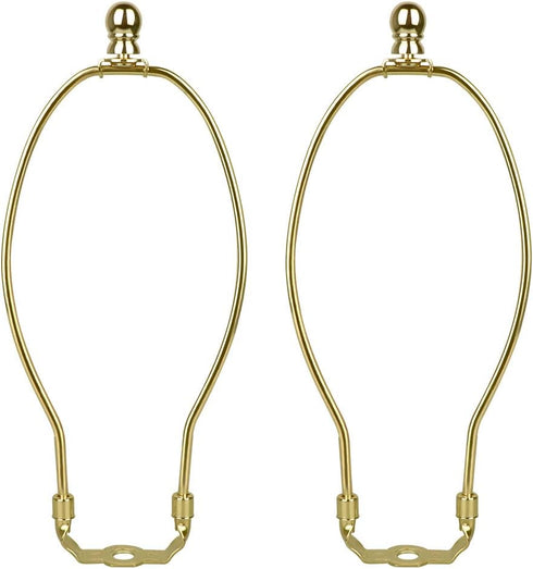 10 Inch Lamp Harp, 2 Set Gold Lamp Shade Holder with Finial, DIY Detachable Replacement Adapter for Table/Floor Lamps