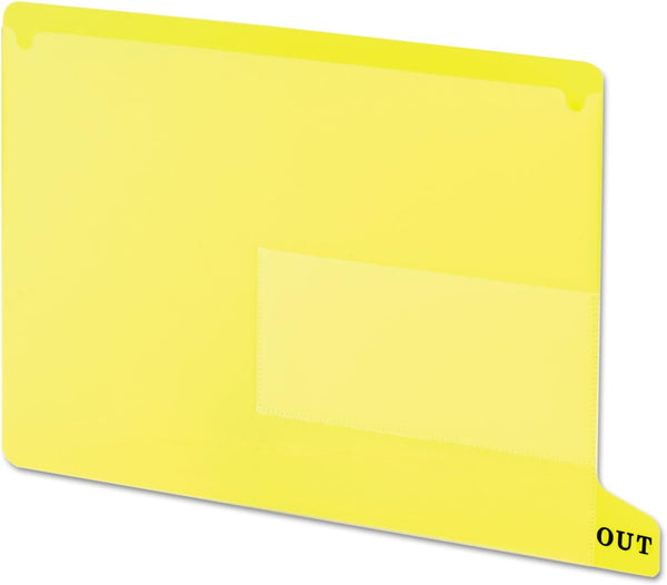 Smead End Tab Poly Out Guide, Two Pocket, Bottom Position Tab, Letter Size, Yellow, 25 per Box (61956)