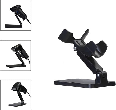 ORTREE Use,Black,Pack 1 Universal Plastic Scanner Holder,Adjustable Barcode Scanner Stand for Office and Retail Desk